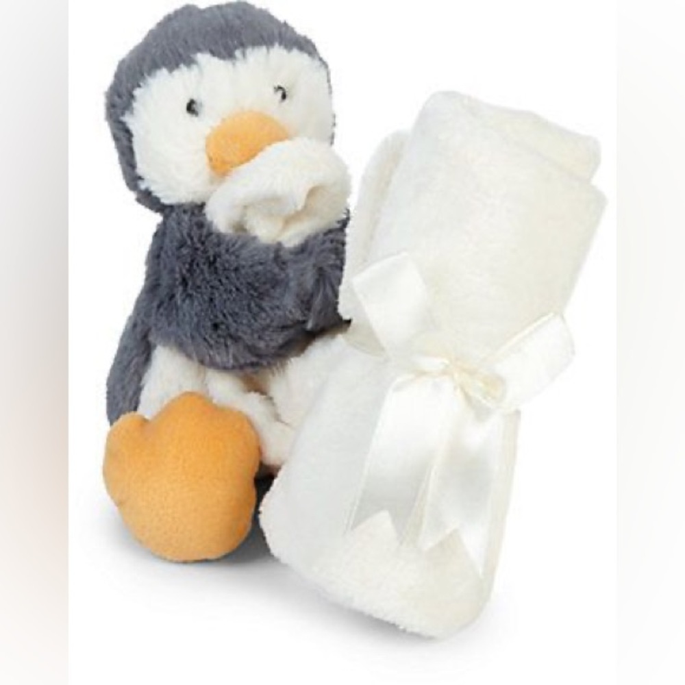Jellycat Bashful Penguin lovey stuffed animal 13 x 13β Baby Security Blanket